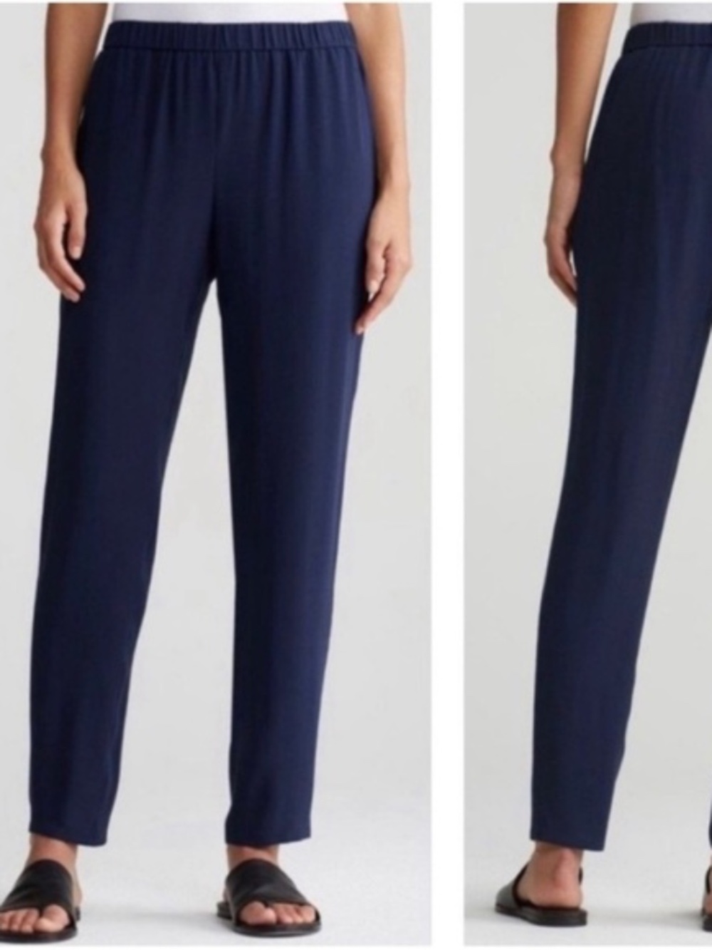 Eileen Fisher Navy Silk Pant size Small